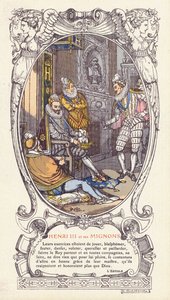 Le roi Henri III de France et ses favoris, les Mignons (lithographie en couleur) - Jacques Emile (after) Blanche