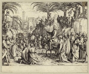 Jésus-Christ entrant à Jérusalem (gravure) - Jacques (after) Callot