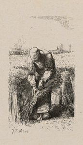 Femme tirant du lin