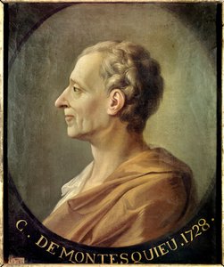 Portrait du philosophe et penseur politique français Charles de Secondat, Baron de la Brède et de Montesquieu (1689-1755). Portrait de Jacques Antoine Dassier (vers 1728) - Jacques Antoine (after) Dassier