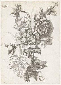 Page de titre avec un bouquet de pivoines