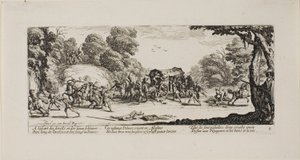 Attaque de la diligence, planche huit de Les Misères de la guerre - Jacques Callot