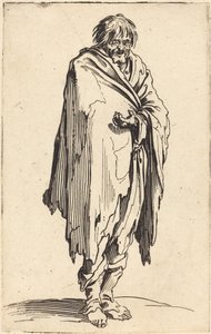 Mendiant à tête et pieds nus