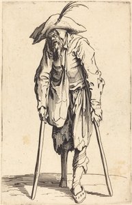 Mendiant avec une jambe de bois