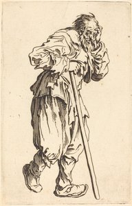 Mendiant avec un bâton