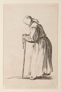 Mendiante avec un rosaire, de Les mendiants (La mendiante aux rosaire) - Jacques Callot
