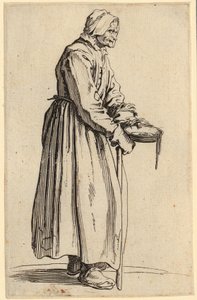Mendiante avec assiette, planche 20 de la série « Les Mendiants » - Jacques Callot