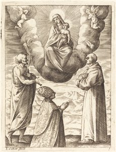 Boniface VIII avec les Saints François et Crispin Adorant la Vierge et l