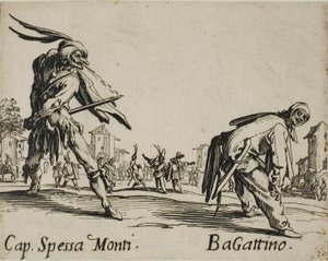 Capitan Spessa Monti - Begattino, planche 10 de Balli di Sfessania - Jacques Callot