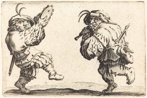 Danseurs avec flûte et tambourin - Jacques Callot