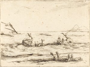 Dauphins et crocodile - Jacques Callot