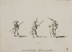 Exercice au mousquet, planche quatre de Les Exercices Militaires