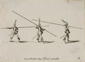 Exercice au mousquet, planche sept de Les Exercices Militaires - Jacques Callot