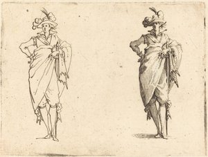Gentleman vu de face avec la main sur la hanche - Jacques Callot