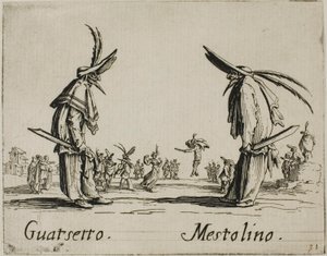 Guatsetto - Mestolino, planche 5 des Balli di Sfessania - Jacques Callot