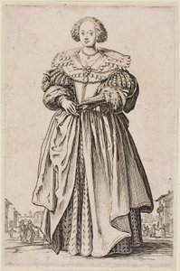 Dame avec un éventail, de la série « La Noblesse de Lorraine » - Jacques Callot