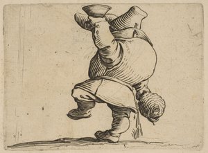 Le Buveur vu de dos, de Varie Figure Gobbi, suite, 1616-22 - Jacques Callot