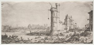 Les deux grandes vues de Paris: Vue du Pont Neuf - Jacques Callot