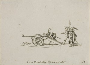 Chargement du canon, planche onze des Exercices Militaires - Jacques Callot