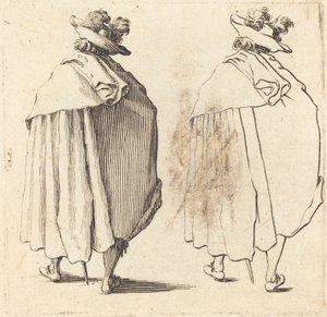 Homme en manteau, vu de dos - Jacques Callot