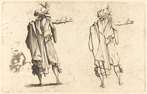 Homme Vu de Dos avec le Bras Droit Étendu - Jacques Callot