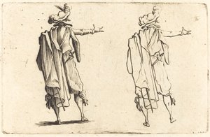 Homme Vu de Dos avec le Bras Droit Étendu - Jacques Callot