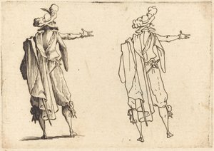 Homme vu de dos avec son bras droit étendu - Jacques Callot