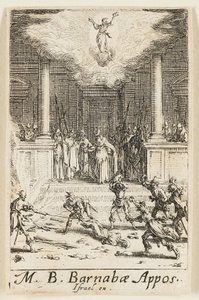 Martyre de saint Barnabé, planche quinze des Martyres des Apôtres - Jacques Callot
