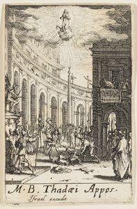 Martyre de saint Thaddée, planche douze des Martyres des Apôtres