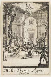 Martyre de saint Thomas, planche six des Martyres des Apôtres - Jacques Callot