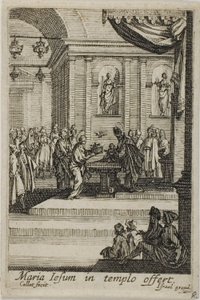 Marie présentant le Christ au Temple, extrait de La vie de la Vierge - Jacques Callot