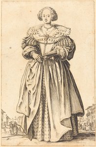 Noble femme avec éventail - Jacques Callot