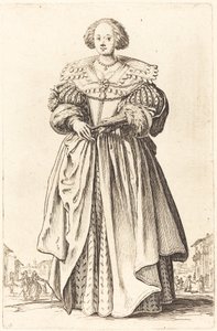 Noble femme avec éventail - Jacques Callot