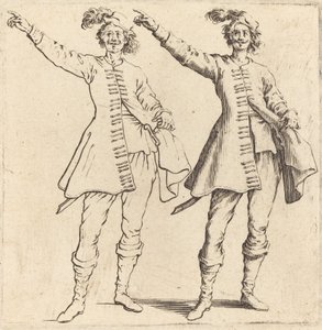 Officier, avec Bras Étendu, Vue de Face - Jacques Callot