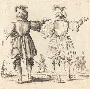 Officier avec plume, vu de dos - Jacques Callot