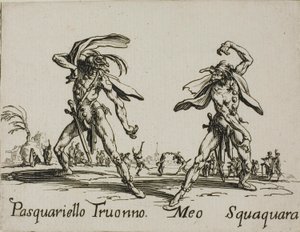 Pasquariello Truonno - Meo Squaquara, plaque 20 des Balli di Sfessania - Jacques Callot