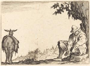 Paysans enlevant sa chaussure - Jacques Callot