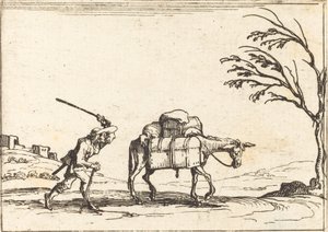 Paysans fouettant son âne - Jacques Callot