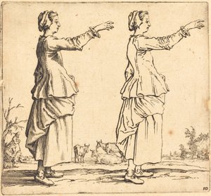 Paysanne, de Profil, Face à Droite, avec le Bras Étendu - Jacques Callot