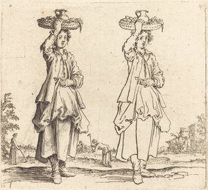 Paysanne avec panier sur la tête, vue de face, 1617-1621 - Jacques Callot