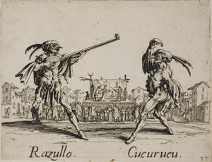 Razullo - Cucurucu, planche 19 des Balli di Sfessania - Jacques Callot