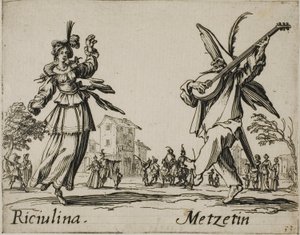 Riciulina - Metzetin, planche 8 des Balli di Sfessania - Jacques Callot