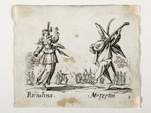Riculina et Metzetin, personnages de la Commedia dell