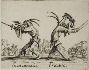 Scaramuccia - Fricasso, assiette 11 des Balli di Sfessania - Jacques Callot