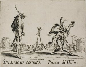 Smaraolo cornuto - Ratsa di Boio, planche 4 de Balli di Sfessania - Jacques Callot