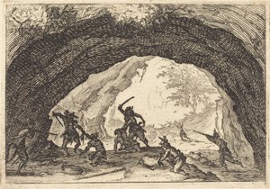 Soldats attaquant des voleurs - Jacques Callot