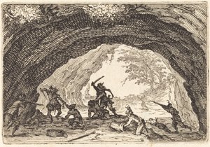 Soldats attaquant des voleurs - Jacques Callot