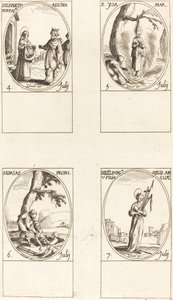 Sainte Élisabeth du Portugal; Sainte Zoé; Saint Isaïe, prophète; Sainte Edelburge - Jacques Callot