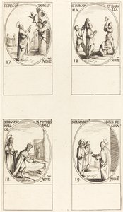 Saint Grégoire; Saints Romain et Barulla; Dédicace des basiliques de Saint-Pierre et Saint-Paul - Jacques Callot