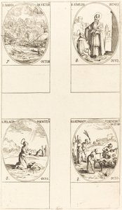 Sainte Marie de la Victoire ; Saint Siméon, Prophète ; Sainte Pélagie ; Saintes Réparata et Bénédicte - Jacques Callot